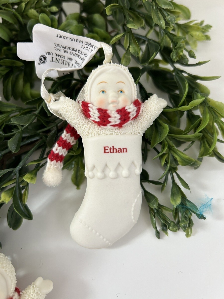 Dept 56 SNOWBABIES PERSONALIZED NAME Porcelain Christmas Ornament