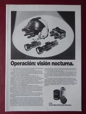 4/1986 LITTON ELECTRON NIGHT VISION GOGGLES ANVIS AN/PVS-5A ORIGINAL SPANISH AD
