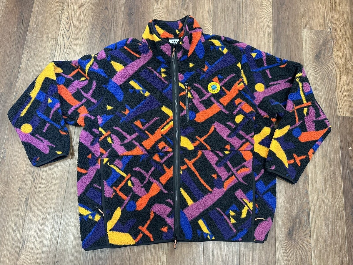 adidas ORIGINALS MEN'S WANDER HOUR FULL-ZIP PRINTED FLEECE adidas ORIGINALS MEN'S WANDER HOUR FULL-ZIP PRINTED FLEECE