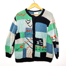 Vintage Patchwork Cardigan UK12 Design Italian DD Additional  grandma