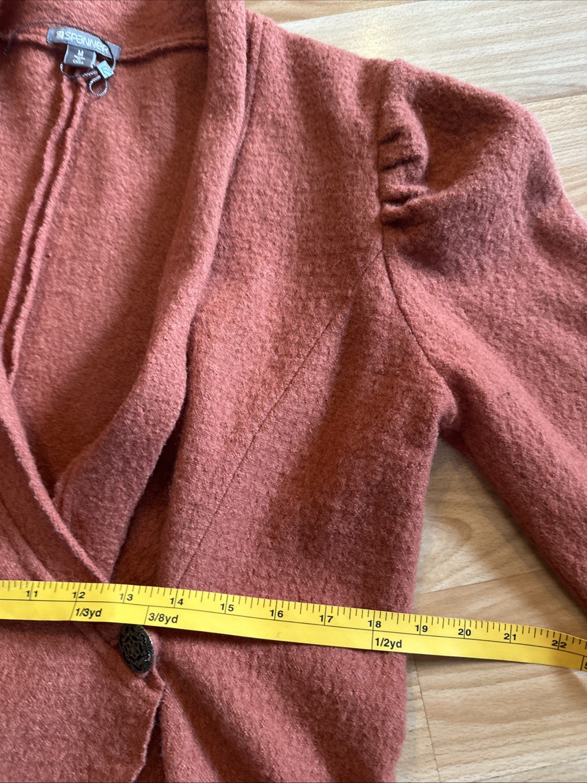 Spanner Wool Coat Orange Medium Quality Jacket  C… - image 8