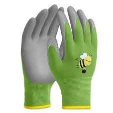 1 Pairs Kids Gardening Gloves Children Grippy Soft X-Large, Age 12-14 Green