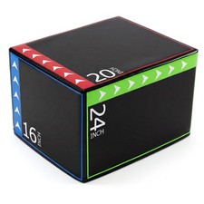 3-in-1 Plyometric Box,16  x 20  x 24  Soft Plyo Jump Box w/PU Cover for Training