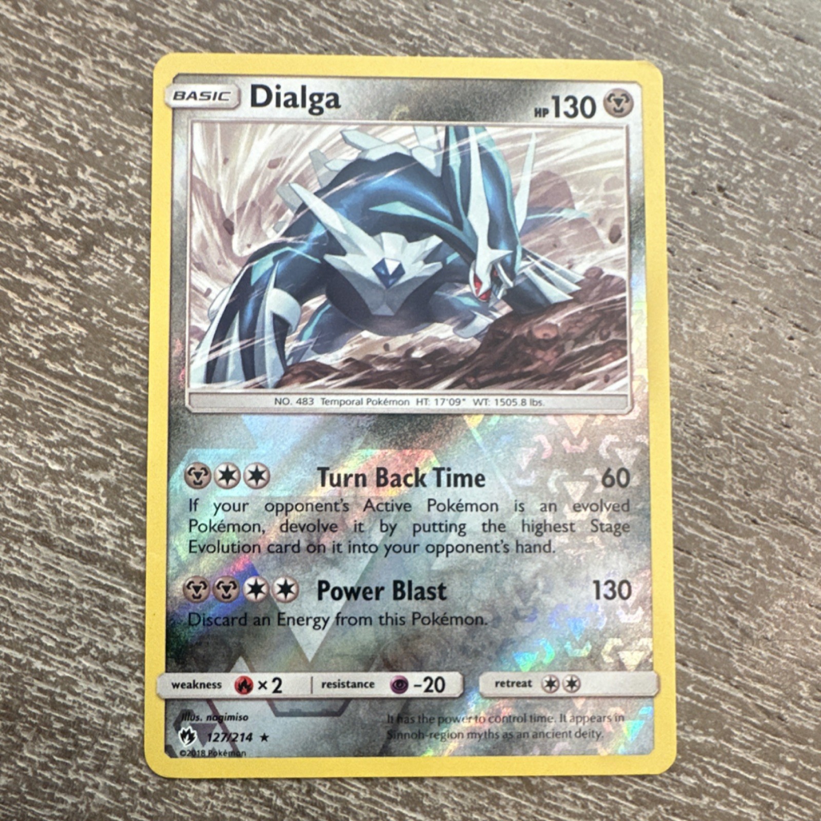 Pokémon Dialga Rare Reverse Holo 127/214 SM Lost Thunder 2018 Basic 130 HP