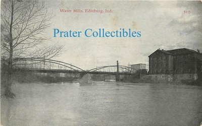 Indiana, IN, Edinburg, Water Mills 1912 Postcard