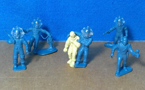 Vintage 1950s Marx Rex Mars Tom Corbett Playset Vinyl Alien SPACEMEN+ HELMETS #2