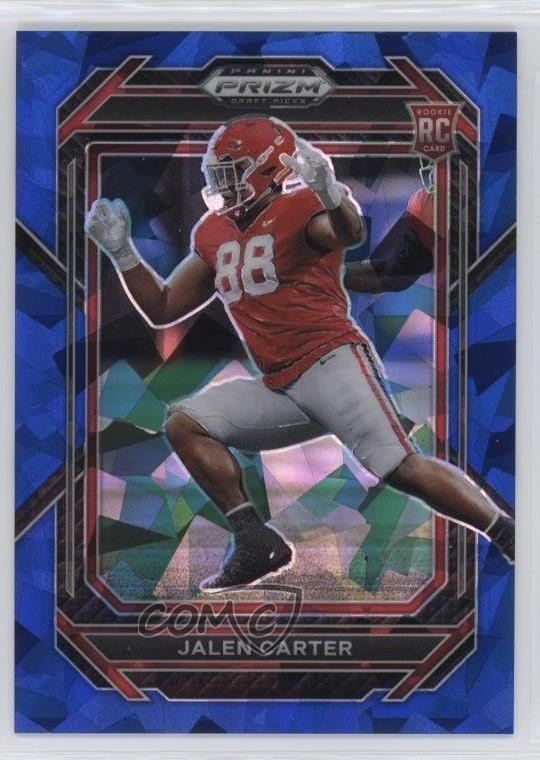 2023 Panini Prizm Draft Picks Blue Ice 68/99 Jalen Carter #163 Rookie RC r9d