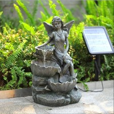 Solar Water Feature Garden Fountain Decorative Centrepiece Angel Statue Ornament