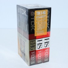 TDK 3 pack T-120 HS E-HG 6 Hour Blank VHS Tapes Extra High Grade SEALED New