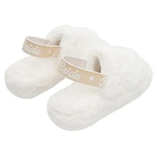 Bride Slippers - Bride Gifts for Bridal Shower, Bachelorette Party, Small White