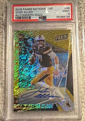 2018 Panini The National VIP Josh Allen Gold Rookie Card Autograph/5 PSA 9 SSP