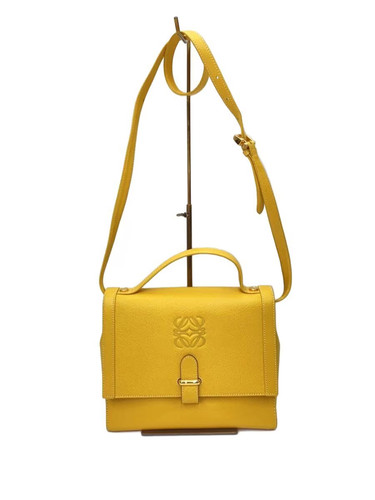 LOEWE Shoulder Bag Handbag Yellow Anagram Old Vintage