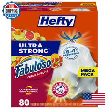 Hefty Ultra Strong 13 Gallon Tall Kitchen Trash Bags - Odor Control, 6-in-1 Prot