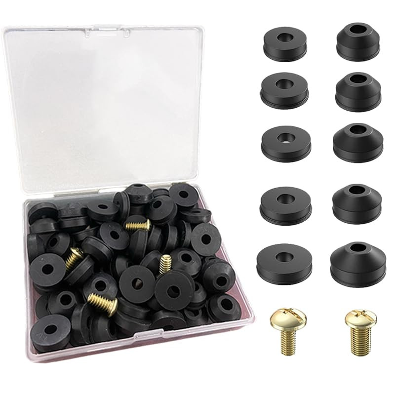 48PCS Outdoor Faucet Repair Kit Rubber Washers & Brass Screws Sink Hose Seal Ass