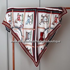 Sallys 70 Cashmere 30 Silk Wrap Scarf Horses Print Double Face Stole Shawl 53"