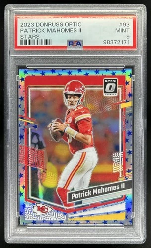 2023 Donruss Optic Patrick Mahomes II Blue Stars Prizm #93 Chiefs PSA 9
