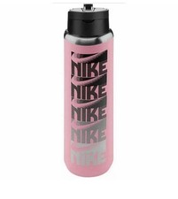 Nike Stainless Steel Reusable Water Bottle Pink Black Flip Top Sport Gym