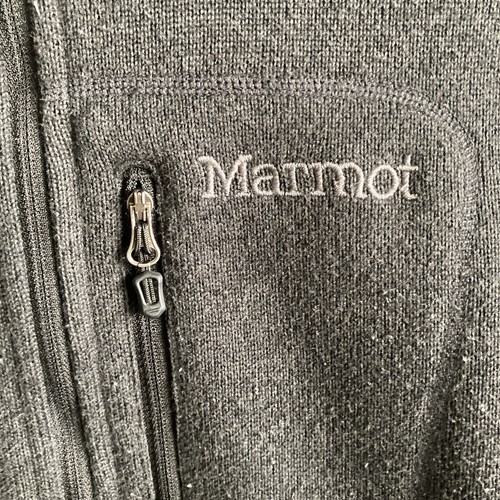 Marmot Drop Line Fleece Jacket Mens Large/Medium 1/2 Half Zip Grey Pocket Hiking - Picture 5 of 9