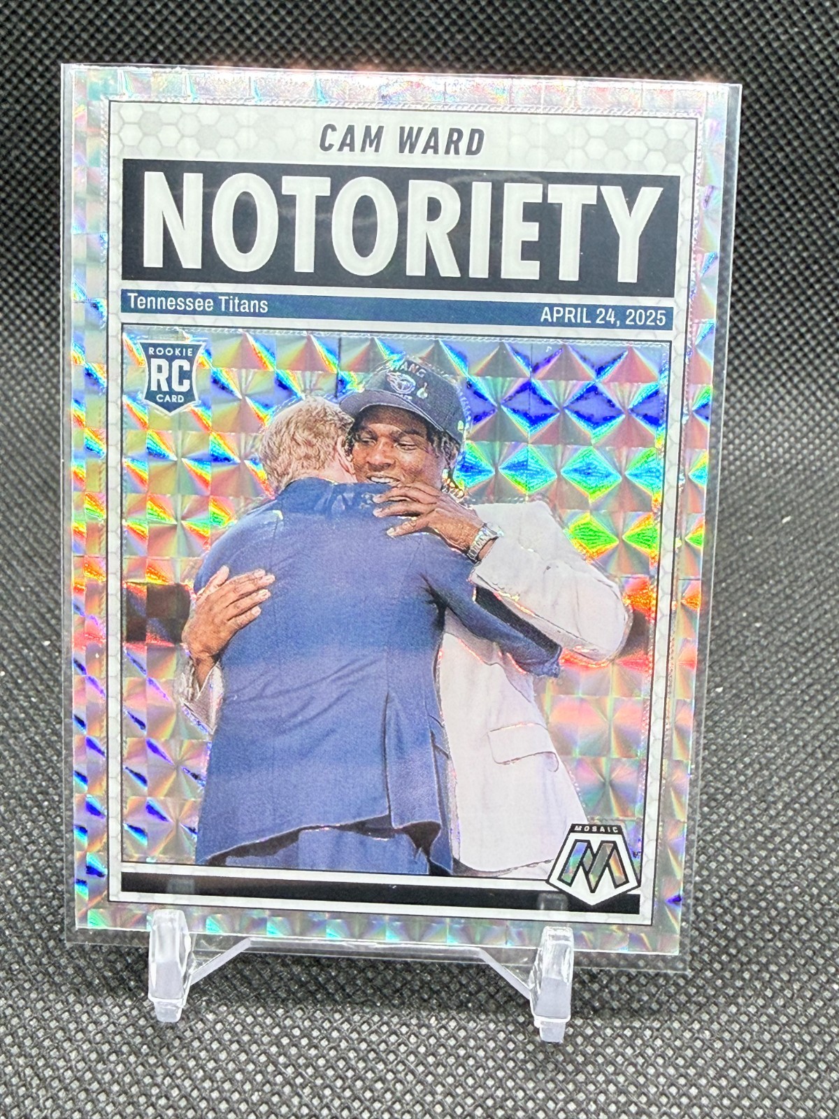 2025 Panini Mosaic SILVER MOSAIC NOTORIETY Cam Ward ROOKIE #17 - Titans