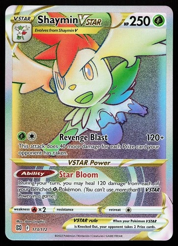 Shaymin VSTAR 173/172 Rainbow Rare Brilliant Stars Pokemon Card