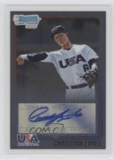 2010 Bowman Wrapper Redemption USA Auto 21/99 Christian Lopes #WR11 Auto 0v9