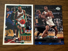 Rashard Lewis 2 card lot 1999-00 NBA Hoops Skybox #21 Upper Deck #112 Sonics