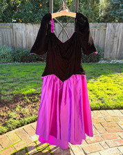 Vtg 1989 Time & Eternity Sharon Atkin Velvet Satin Ball Gown Purple Black sz 16