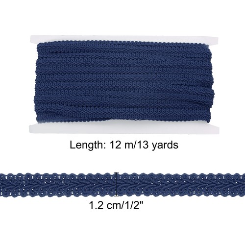 1/2 Zoll x 13 Yards Gimp Zopf Borte Polyester Webstoff Band Marineblau - Bild 2 von 6