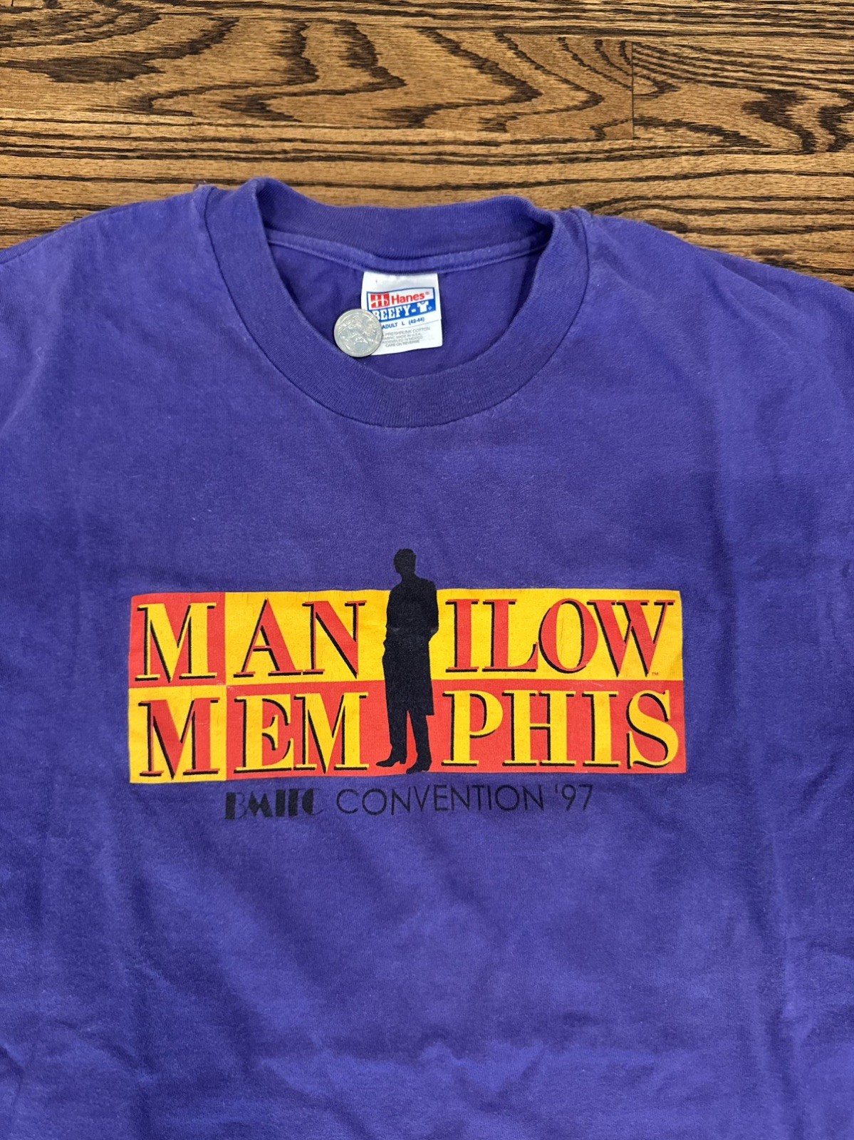 Vintage 1997 Barry Manilow Memphis BMIFC Convention T-Shirt Size Large