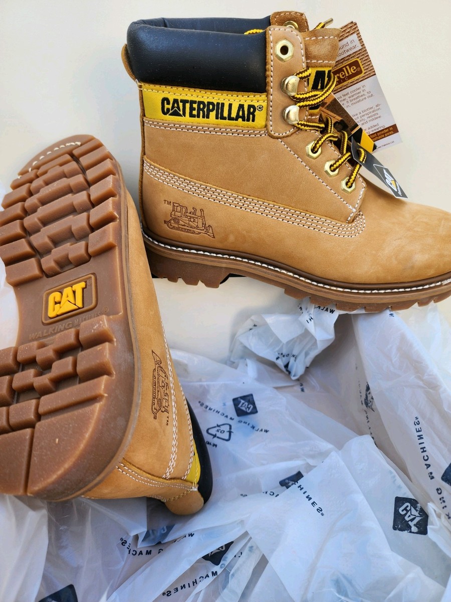 🆕️🥾 Honey US Caterpillar《 NEW》 Leather Work Boots Unisex Limited FREE  SHIP