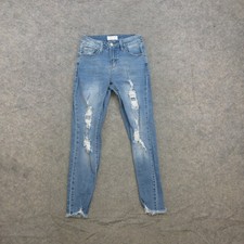 Nature Denim Women's Jeans Light Wash Size 5 (26) High Rise Skinny Distressed