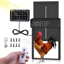 Automatic Chicken Coop Door Solar Powered Opener with Timer Light Sensor Remote