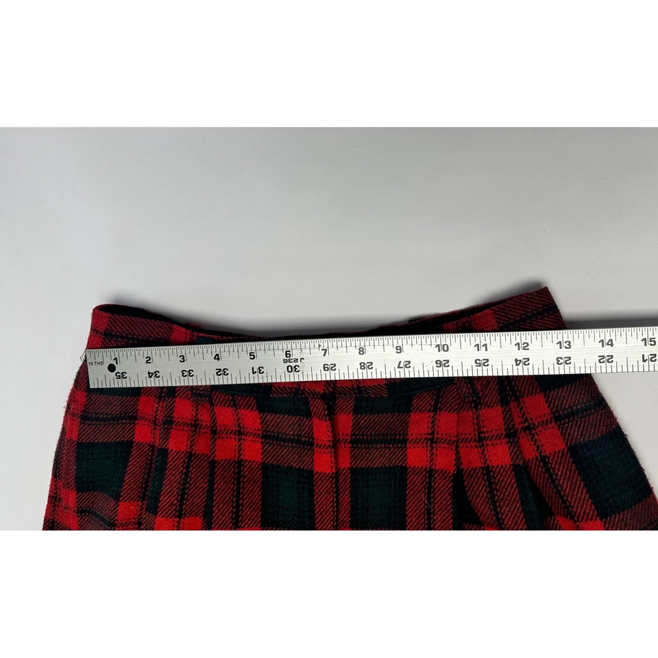 Pantalones Cortos Vintage Años 90 Punk Preppy Plisados Cintura Alta Vacaciones Mezcla de Lana a Cuadros Foto 3 de 4