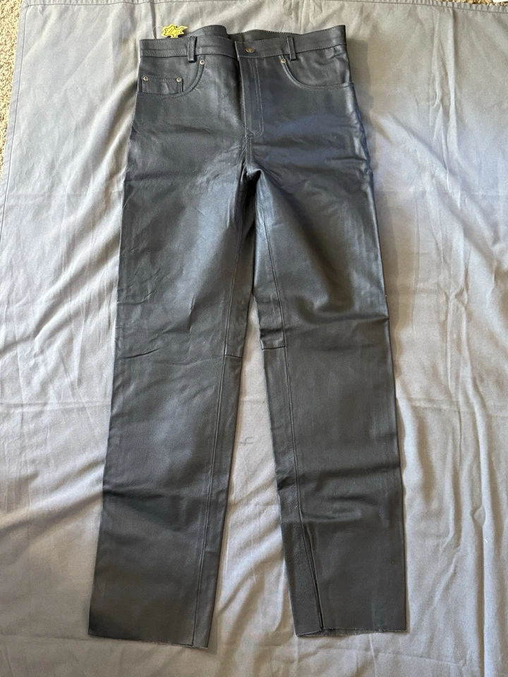 NEW Heavy Duty Leather Lined Pants Men’s 36 X 33 German See Measurements Hi Rise - Image 4 of 4