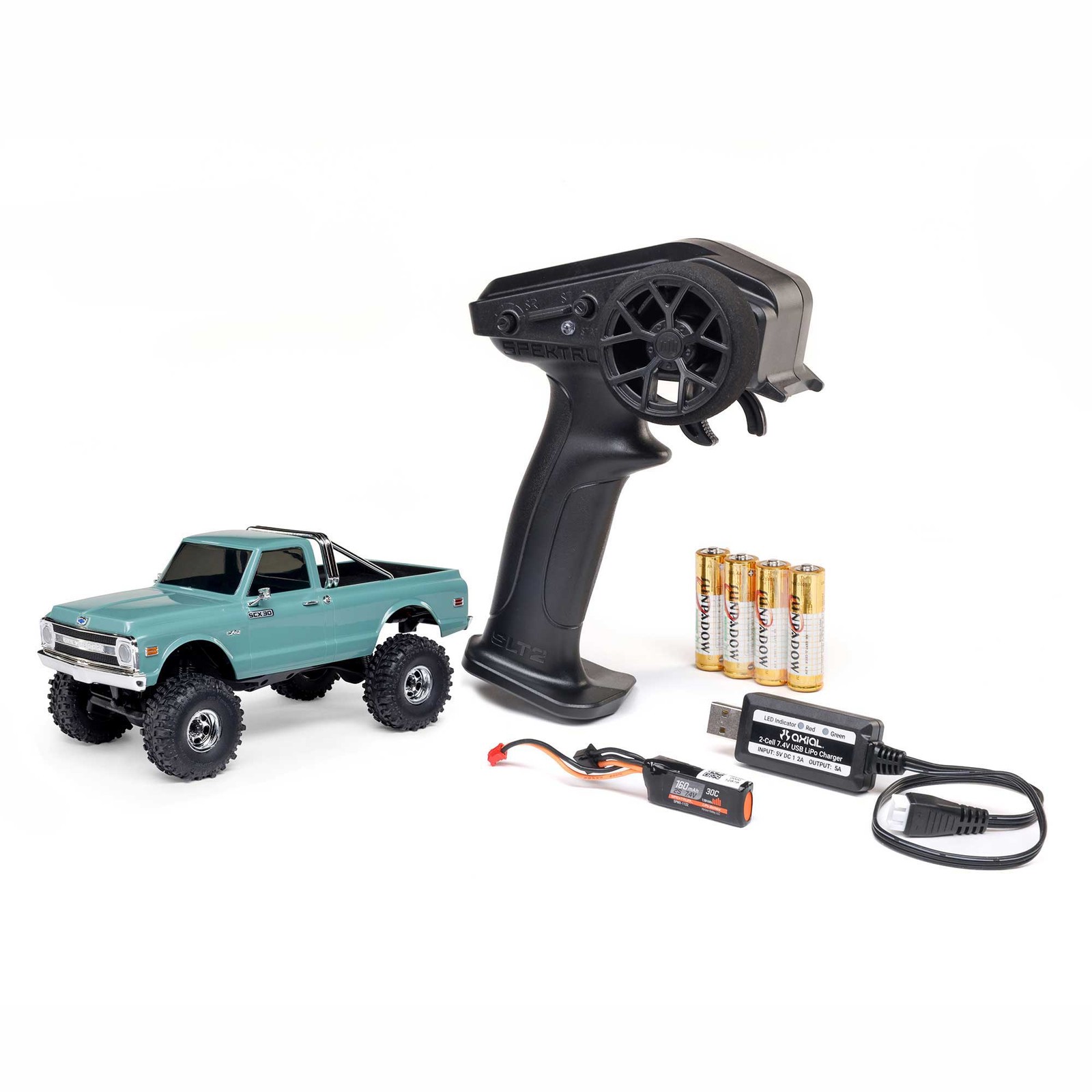 Axial 1/30 SCX30 Chevrolet K10 4X4 RTR Brushed Rock Crawler Battery & Charger