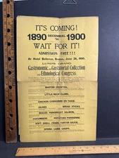 HUGE! 1900 Broadside Menu Lund's Congress, Hotel Bellevue, Boston MA, 10th Anniv