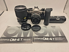 Tested Working OLYMPUS OM-4T SLR Film Camera W/ Lenses Manuals Winder SEE NOTES