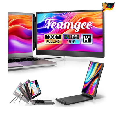 Teamgee Laptop Monitor Erweiterung 14 Zoll FHD 1080P IPS Dualscreen