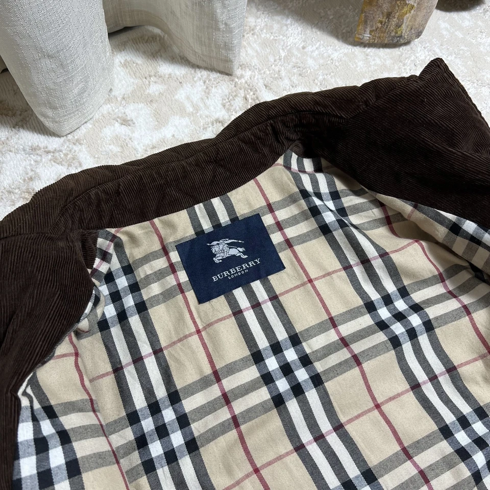 Chaqueta de pana para mujer Burberry London abrigo de invierno a cuadros Nova talla M - marrón Foto 4 de 4