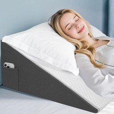 12" Cooling Memory Foam Bed Wedge Pillow for Sleeping, Reading  Relaxing - Wash