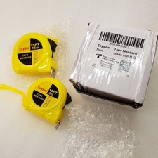Esydon 2-Pack Yellow Retractable Tape Measures (25 Ft / 7.5m & 16 Ft / 5m)