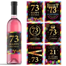 73rd Birthday Wine Labels - Wine Bottle Stickers Birthday Supplies for 73 Yea...