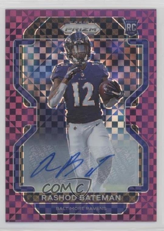 2021 Panini Prizm Purple Power Prizm 49/49 Rashod Bateman #340 Rookie Auto RC