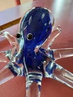 Murano Art Glass Octopus Hand Blown Paperweight  Cobalt Blue
