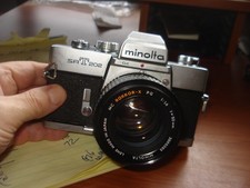 Vintage Minolta SRT-202 35MM Camera Minolta Rokkor-X 1:1.4 50MM Lens UNTESTED