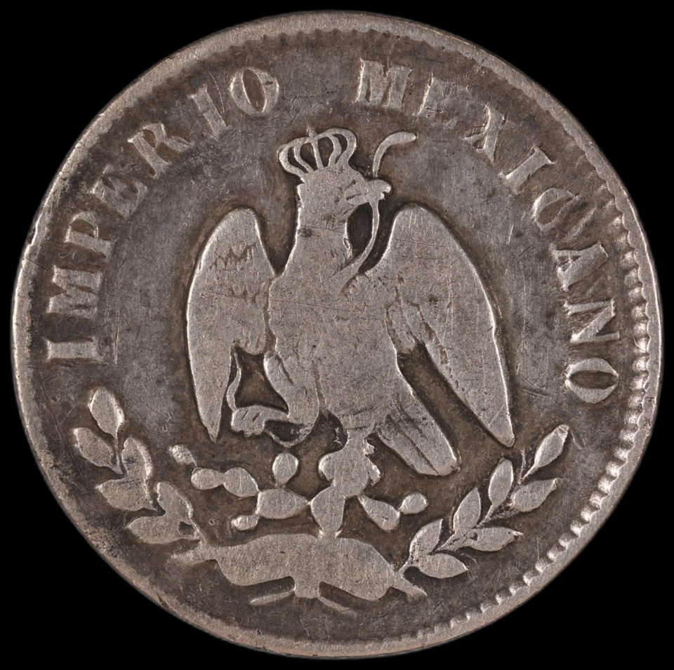 México - 10 Centavos - 1864 (M) Imperio de Maximiliano Foto 2 de 4