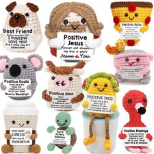 Positive Card Funny Positive Potato Cute Handmade Wool Knitted Hug Potato Doll