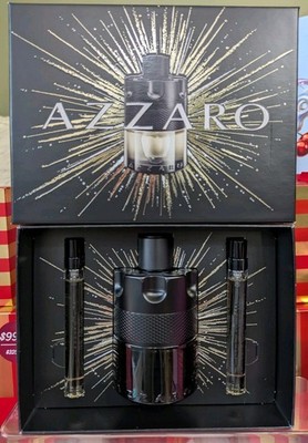 Azzaro The Most Wanted Eau De Toilette Intense 3 pc Gift Set New In Box