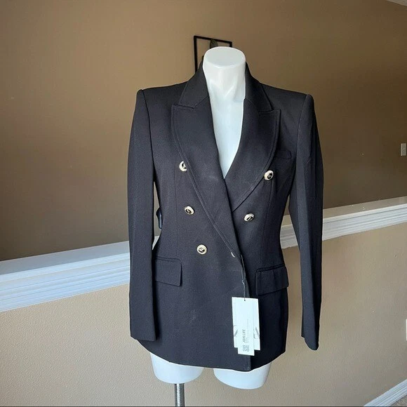 Zara black double breasted clearance blazer