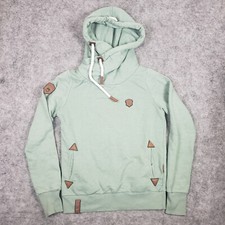 Naketano A Brave New World Womens Med Green Hoodie Cowl Neck Pullover Sweatshirt